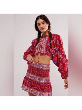 BOTEH x Free People Marguerite Set mini skirt Sz 2 (US 6) top Sz 1 (US 4)